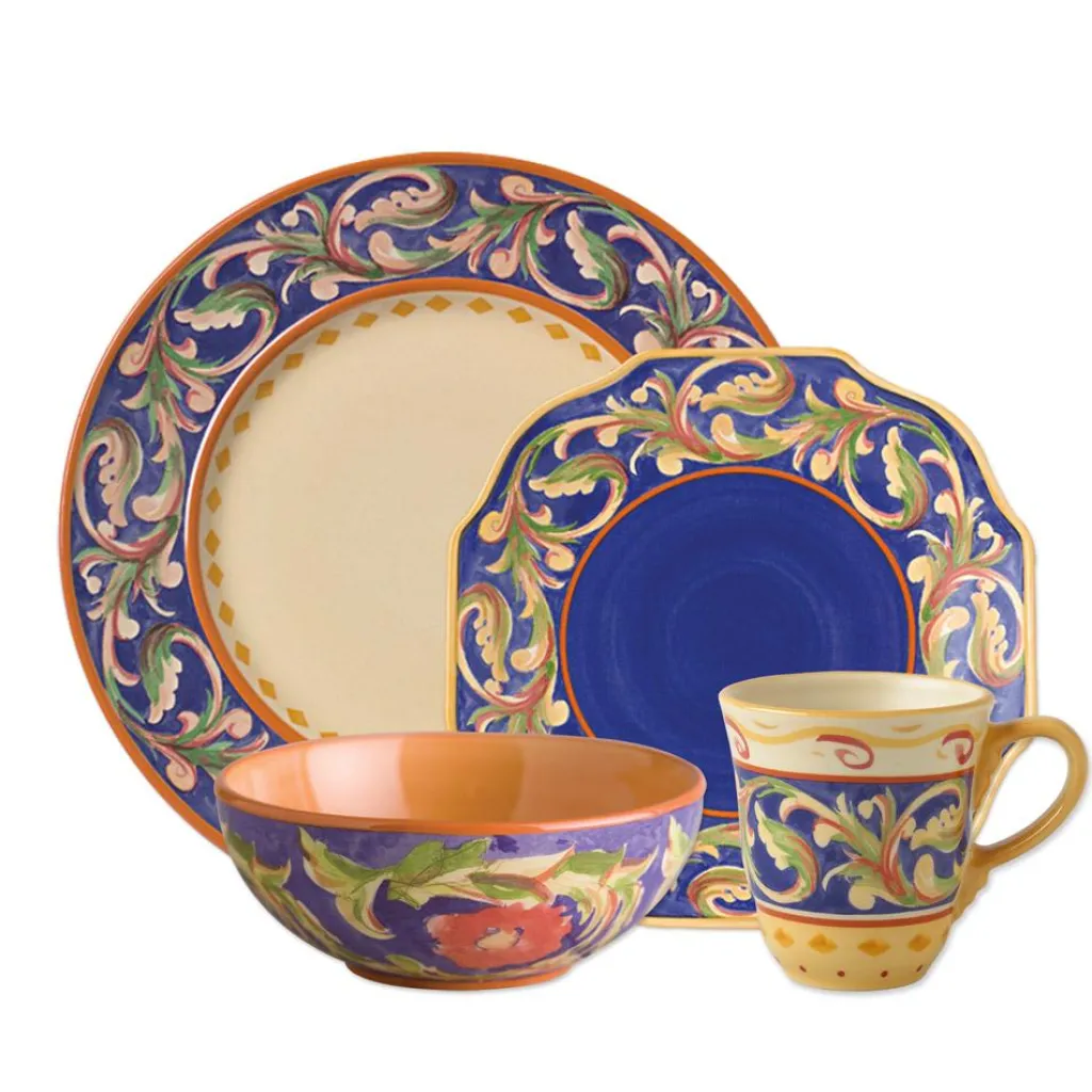 Dinnerware Service For 4|Dinnerware Service For 8|Pfaltzgraff® Villa della Luna® Blue Dinnerware Set