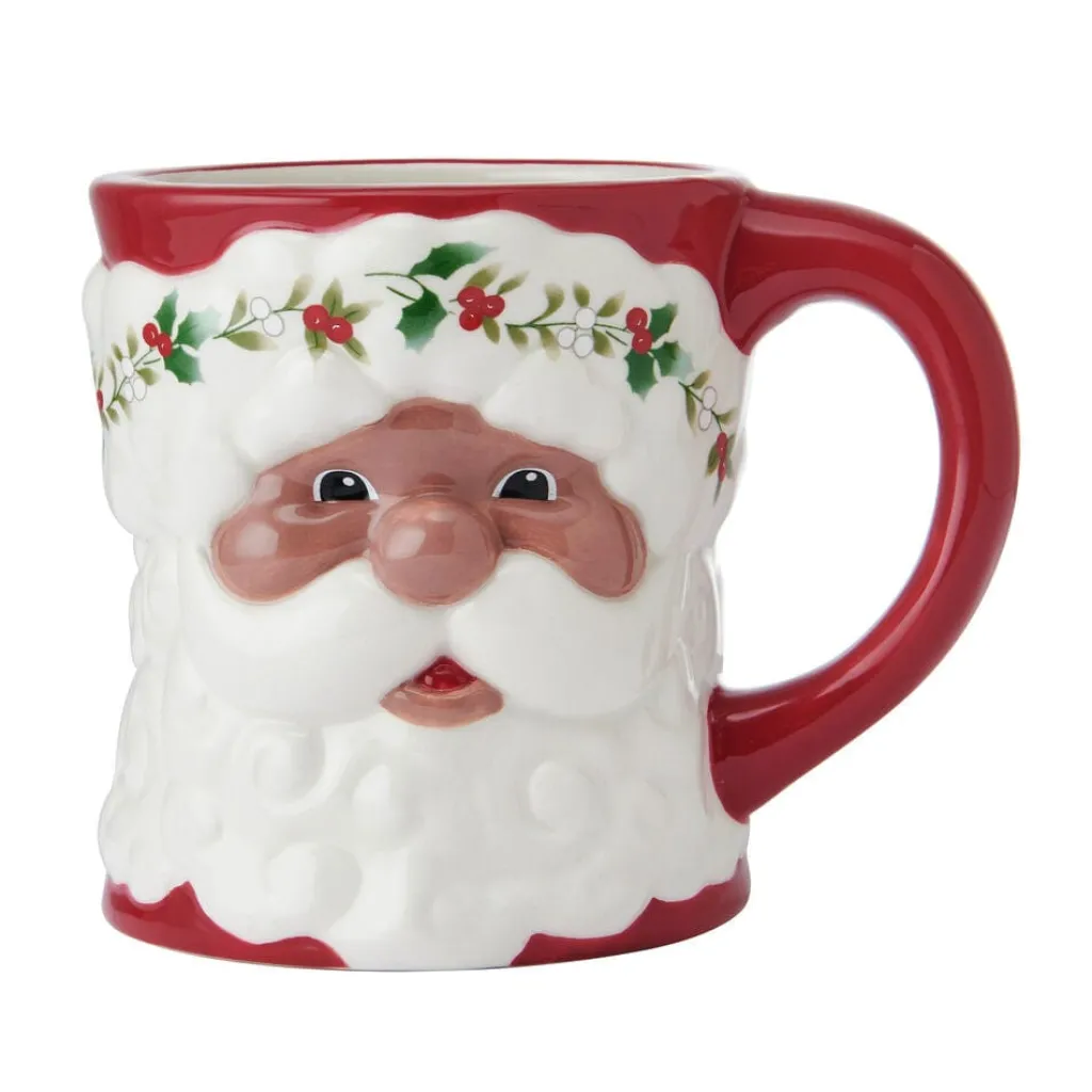 Coffee Mugs|Pfaltzgraff® Winterberry® African American Santa Mug