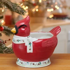 Serve Bowls|Pfaltzgraff® Winterberry® Cardinal Candy Bowl