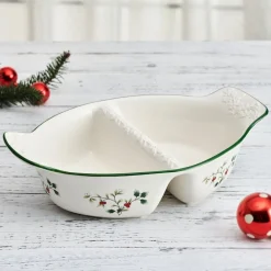 Serve Bowls|Pfaltzgraff® Winterberry® Divided Vegetable Bowl