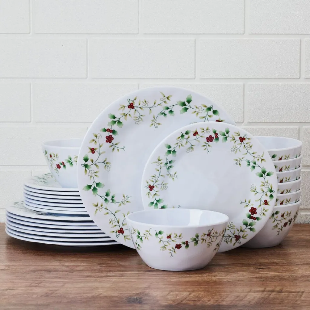 Dinnerware Service For 8|Pfaltzgraff® Winterberry® Melamine 24 Piece Dinnerware Set, Service for 8