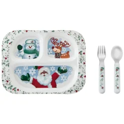 Dinner Plates|Pfaltzgraff® Winterberry® 3 Piece African American Jolly Santa Children's Set
