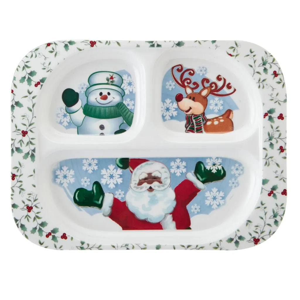 Dinner Plates|Pfaltzgraff® Winterberry® 3 Piece African American Jolly Santa Children's Set