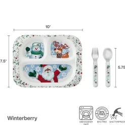 Dinner Plates|Pfaltzgraff® Winterberry® 3 Piece African American Jolly Santa Children's Set