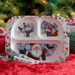 Dinner Plates|Pfaltzgraff® Winterberry® 3 Piece Jolly Santa Childrens Set