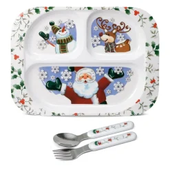 Dinner Plates|Pfaltzgraff® Winterberry® 3 Piece Jolly Santa Childrens Set