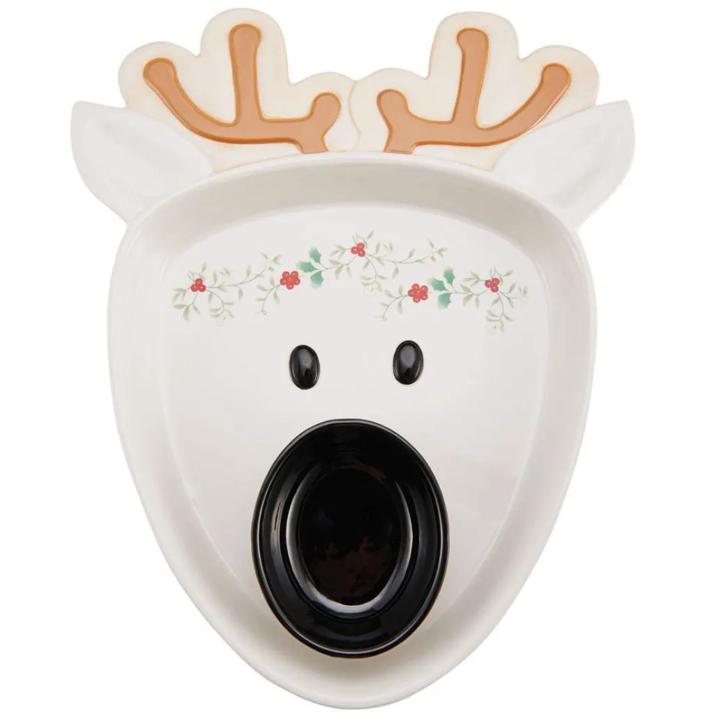 Chip And Dips|Pfaltzgraff® Winterberry® Reindeer Chip and Dip Platter