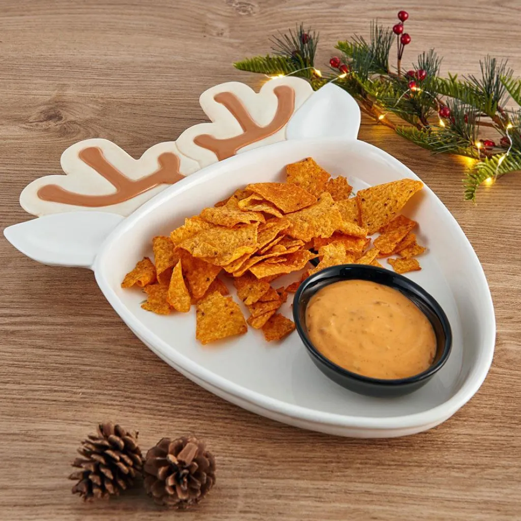 Chip And Dips|Pfaltzgraff® Winterberry® Reindeer Chip and Dip Platter
