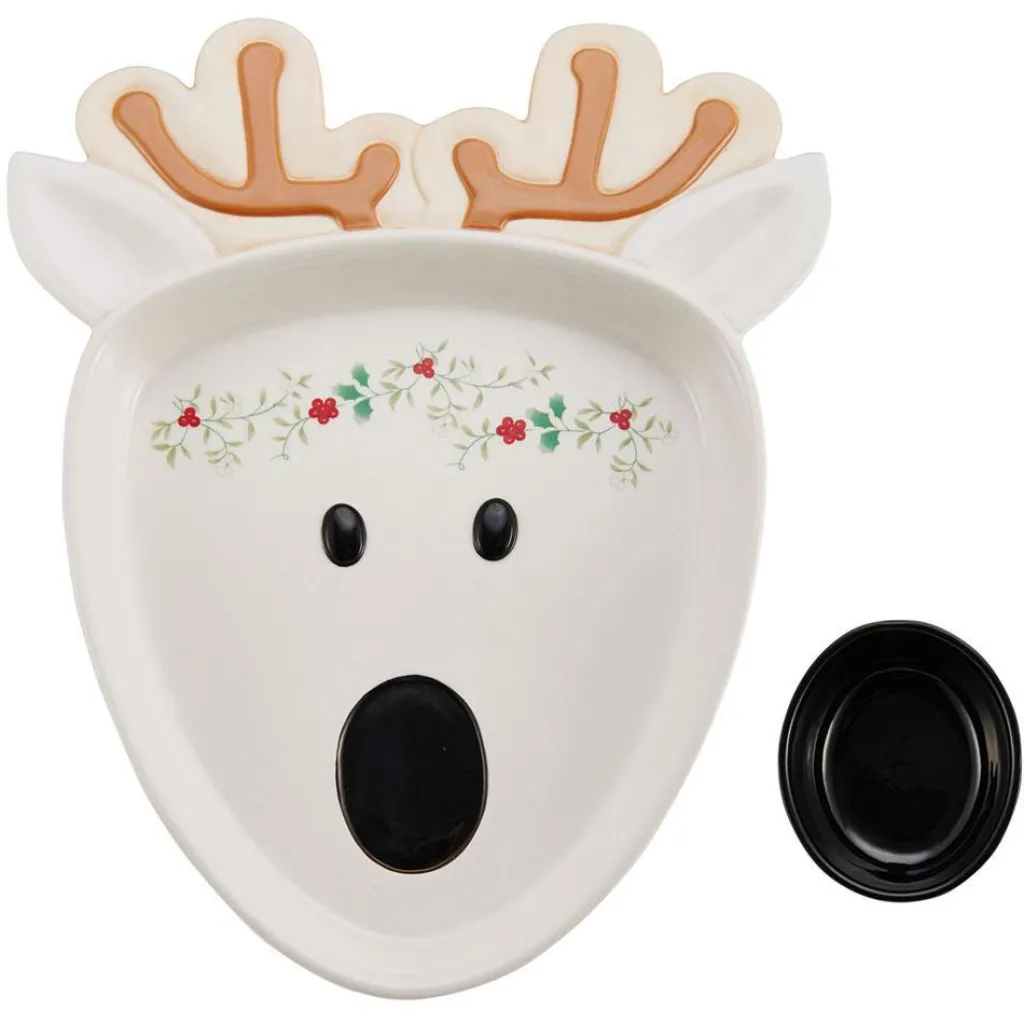 Chip And Dips|Pfaltzgraff® Winterberry® Reindeer Chip and Dip Platter