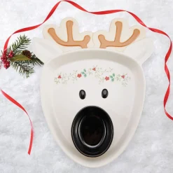 Chip And Dips|Pfaltzgraff® Winterberry® Reindeer Chip and Dip Platter