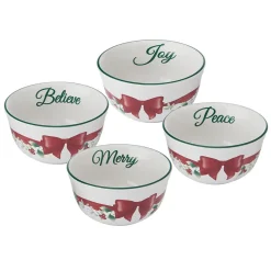 Soup Cereal Bowls|Pfaltzgraff® Winterberry® Ribbon Set of 4 Dessert Fruit Bowls