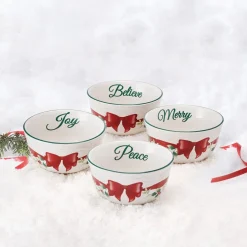Soup Cereal Bowls|Pfaltzgraff® Winterberry® Ribbon Set of 4 Dessert Fruit Bowls