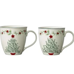 Coffee Mugs|Pfaltzgraff® Winterberry® Sentiment on Tree Mugs, Set of 2