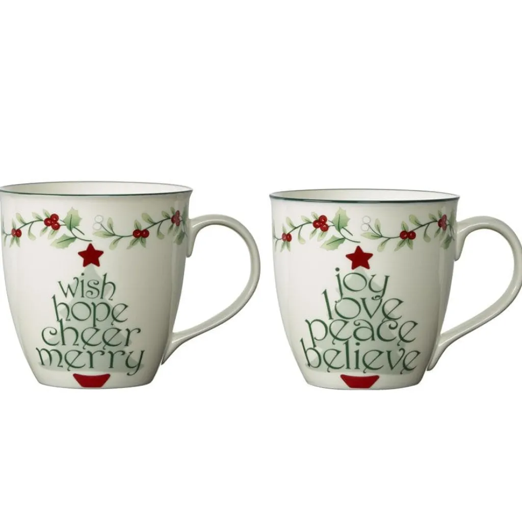 Coffee Mugs|Pfaltzgraff® Winterberry® Sentiment on Tree Mugs, Set of 2