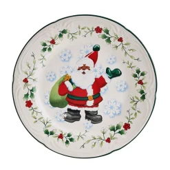 Salad Plates|Pfaltzgraff® Winterberry® Set of 4 African American Jolly Santa Salad Plate