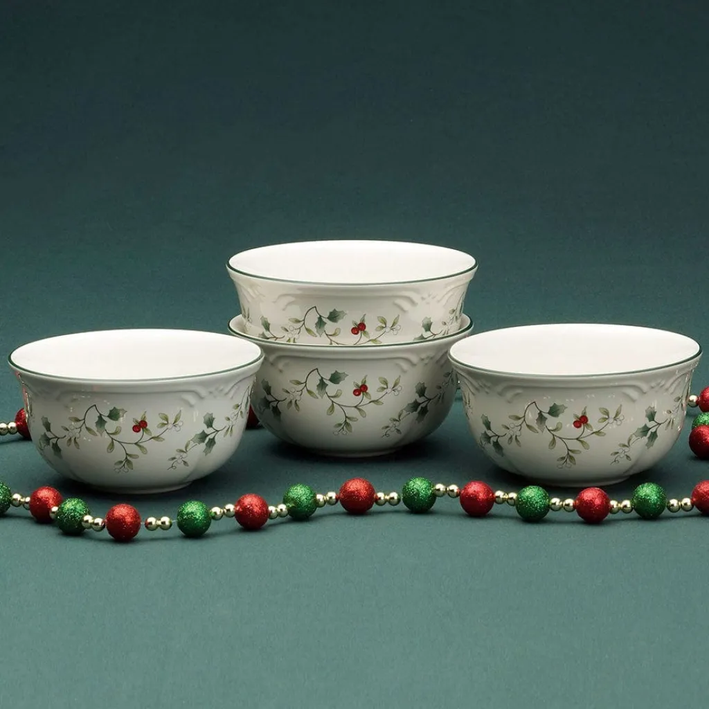 Soup Cereal Bowls|Pfaltzgraff® Winterberry® Set of 4 Deep Soup Cereal Bowls