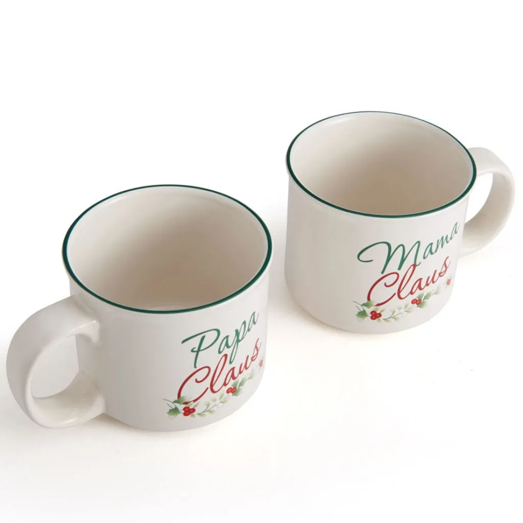 Coffee Mugs|Pfaltzgraff® Winterberry® Set of 2 Mama and Papa Claus Mugs