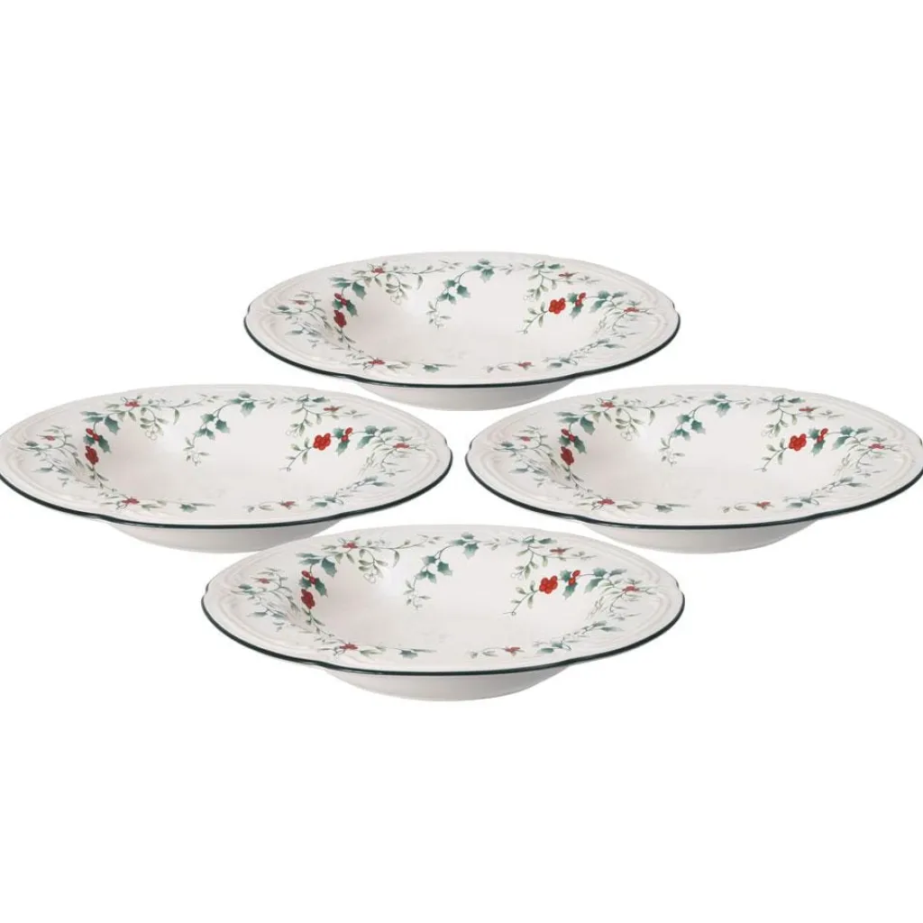 Soup Cereal Bowls|Pfaltzgraff® Winterberry® Set of 4 Rim Soup Bowls