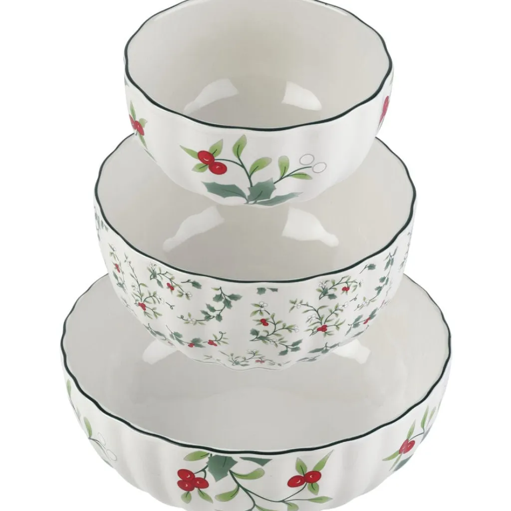 Serve Bowls|Pfaltzgraff® Winterberry® Set of 3 Scalloped Serving Bowls