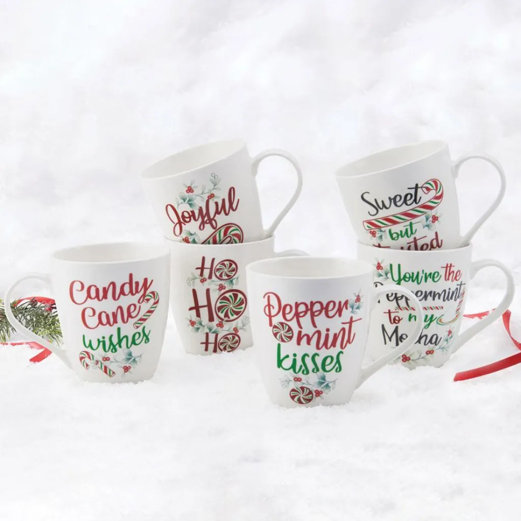 Coffee Mugs|Pfaltzgraff® Winterberry® Set of 6 Sentiment Mugs