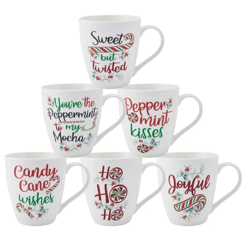 Coffee Mugs|Pfaltzgraff® Winterberry® Set of 6 Sentiment Mugs