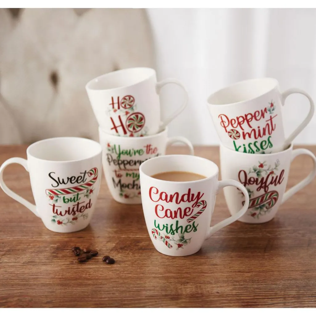 Coffee Mugs|Pfaltzgraff® Winterberry® Set of 6 Sentiment Mugs